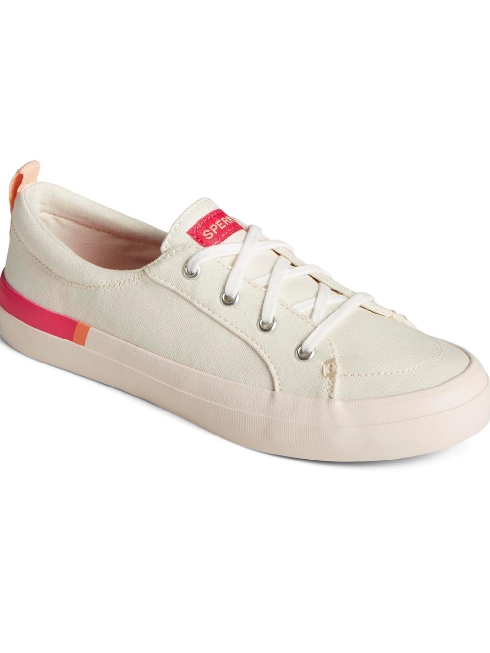 Sperry Crest Vibe Canvas Seacycled Sneakers Pink Insole Size 8.5
